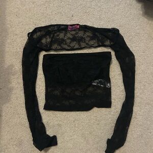 Edikted Black Lace Crop Top